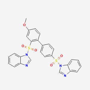 molecular formula C27H20N4O5S2 B2368003 1,1'-(4-methoxy-[1,1'-biphenyl]-2,4'-disulfonyl)bis(1H-benzo[d]imidazole) CAS No. 2249525-26-4