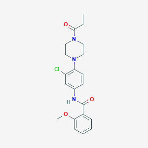 molecular formula C21H24ClN3O3 B236802 N-[3-chloro-4-(4-propanoylpiperazin-1-yl)phenyl]-2-methoxybenzamide 