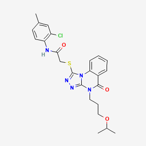 N-(2-chloro-4-methylphenyl)-2-((4-(3-isopropoxypropyl)-5-oxo-4,5-dihydro-[1,2,4]triazolo[4,3-a]quinazolin-1-yl)thio)acetamide