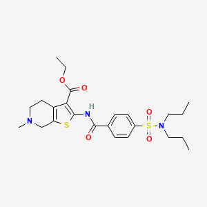 molecular formula C24H33N3O5S2 B2368037 ethyl 2-(4-(N,N-dipropylsulfamoyl)benzamido)-6-methyl-4,5,6,7-tetrahydrothieno[2,3-c]pyridine-3-carboxylate CAS No. 449766-86-3