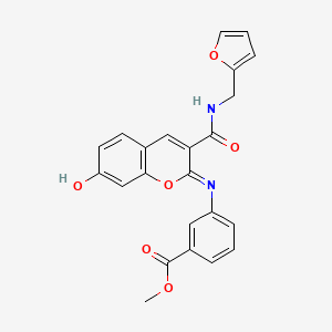 molecular formula C23H18N2O6 B2368043 methyl 3-({(2Z)-3-[(furan-2-ylmethyl)carbamoyl]-7-hydroxy-2H-chromen-2-ylidene}amino)benzoate CAS No. 1327180-43-7