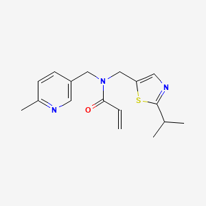 N-[(6-Methylpyridin-3-yl)methyl]-N-[(2-propan-2-yl-1,3-thiazol-5-yl)methyl]prop-2-enamide