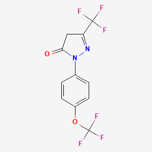 molecular formula C11H6F6N2O2 B2368051 2-[4-(三氟甲氧基)苯基]-5-(三氟甲基)-2,4-二氢-3H-吡唑-3-酮 CAS No. 338403-18-2
