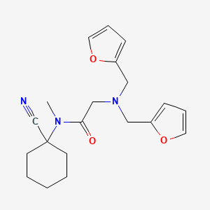 molecular formula C20H25N3O3 B2368052 2-[bis(furan-2-ylmethyl)amino]-N-(1-cyanocyclohexyl)-N-methylacetamide CAS No. 931655-87-7