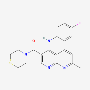 (4-((4-Iodophenyl)amino)-7-methyl-1,8-naphthyridin-3-yl)(thiomorpholino)methanone