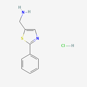 molecular formula C10H11ClN2S B2368074 (2-Phenylthiazol-5-YL)methanamine hydrochloride CAS No. 1047620-81-4; 113825-16-4