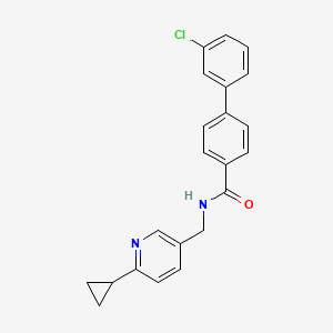 molecular formula C22H19ClN2O B2368080 3'-chloro-N-((6-cyclopropylpyridin-3-yl)methyl)-[1,1'-biphenyl]-4-carboxamide CAS No. 2320582-89-4
