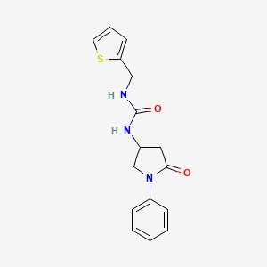 molecular formula C16H17N3O2S B2368085 1-(5-氧代-1-苯基吡咯烷-3-基)-3-(噻吩-2-基甲基)脲 CAS No. 891089-51-3