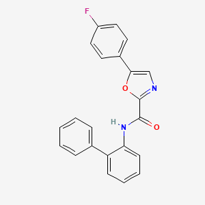 molecular formula C22H15FN2O2 B2368093 N-([1,1'-biphenyl]-2-yl)-5-(4-fluorophenyl)oxazole-2-carboxamide CAS No. 955732-25-9
