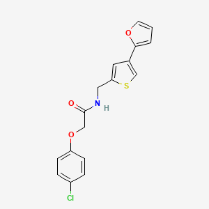 molecular formula C17H14ClNO3S B2368100 2-(4-Chlorophenoxy)-N-[[4-(furan-2-yl)thiophen-2-yl]methyl]acetamide CAS No. 2379997-85-8