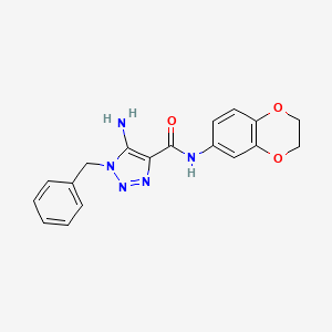 5-amino-1-benzyl-N-(2,3-dihydro-1,4-benzodioxin-6-yl)triazole-4-carboxamide