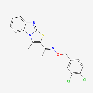 molecular formula C19H15Cl2N3OS B2368139 1-(3-methyl[1,3]thiazolo[3,2-a][1,3]benzimidazol-2-yl)-1-ethanone O-(3,4-dichlorobenzyl)oxime CAS No. 478063-13-7