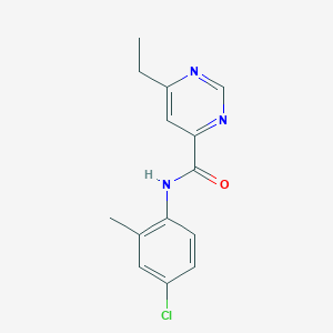 molecular formula C14H14ClN3O B2368140 N-(4-Chloro-2-methylphenyl)-6-ethylpyrimidine-4-carboxamide CAS No. 2415489-07-3