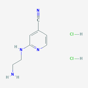 molecular formula C8H12Cl2N4 B2368142 2-((2-Aminoethyl)amino)isonicotinonitrile dihydrochloride CAS No. 2155852-89-2