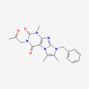 molecular formula C20H21N5O3 B2368144 8-benzyl-1,6,7-trimethyl-3-(2-oxopropyl)-1H-imidazo[2,1-f]purine-2,4(3H,8H)-dione CAS No. 876670-99-4
