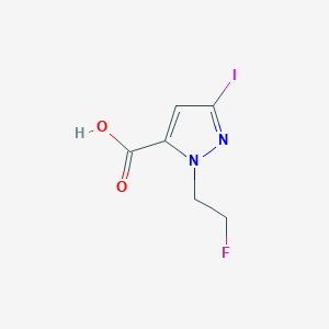 molecular formula C6H6FIN2O2 B2368157 2-(2-Fluoroethyl)-5-iodopyrazole-3-carboxylic acid CAS No. 2226182-04-1