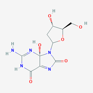 molecular formula C26H27Cl2N3O B236816 (4R)-2-amino-4-hydroxy-9-[(4S,5R)-4-hydroxy-5-(hydroxymethyl)oxolan-2-yl]-1H-purine-6,8-dione CAS No. 137608-89-0