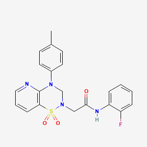 2-(1,1-dioxido-4-(p-tolyl)-3,4-dihydro-2H-pyrido[2,3-e][1,2,4]thiadiazin-2-yl)-N-(2-fluorophenyl)acetamide