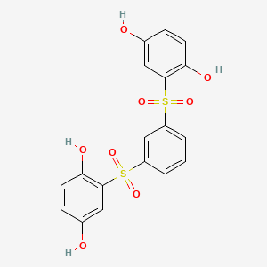 molecular formula C18H14O8S2 B2368162 2-[3-(2,5-Dihydroxybenzenesulfonyl) benzenesulfonyl]benzene-1,4-diol CAS No. 29624-68-8
