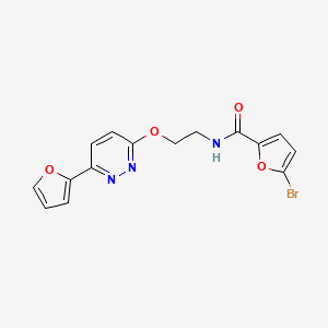 molecular formula C15H12BrN3O4 B2368168 5-bromo-N-(2-((6-(furan-2-yl)pyridazin-3-yl)oxy)ethyl)furan-2-carboxamide CAS No. 920357-73-9
