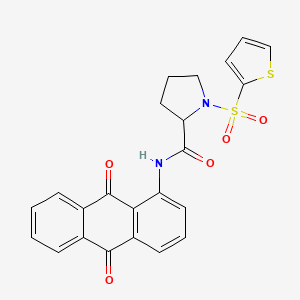 molecular formula C23H18N2O5S2 B2368171 N-(9,10-dioxo-9,10-dihydroanthracen-1-yl)-1-(thiophen-2-ylsulfonyl)pyrrolidine-2-carboxamide CAS No. 1100760-47-1