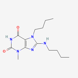 molecular formula C14H23N5O2 B2368174 7-Butyl-8-(butylamino)-3-methylpurine-2,6-dione CAS No. 476480-79-2