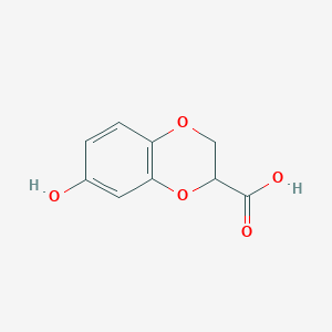 molecular formula C9H8O5 B2368175 7-Hydroxy-2,3-dihydro-1,4-benzodioxin-2-carboxylic acid CAS No. 160657-99-8