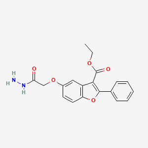 5-Hydrazinocarbonylmethoxy-2-phenyl-benzofuran-3-carboxylic acid ethyl ester
