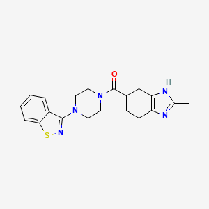 molecular formula C20H23N5OS B2368181 (4-(benzo[d]isothiazol-3-yl)piperazin-1-yl)(2-methyl-4,5,6,7-tetrahydro-1H-benzo[d]imidazol-5-yl)methanone CAS No. 2034367-50-3