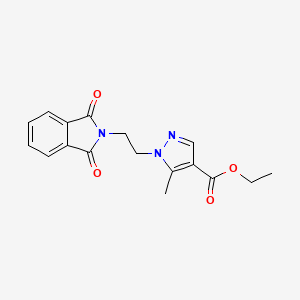 molecular formula C17H17N3O4 B2368183 1-[2-(1,3-二氧代异吲哚-2-基)乙基]-5-甲基吡唑-4-甲酸乙酯 CAS No. 1204297-51-7