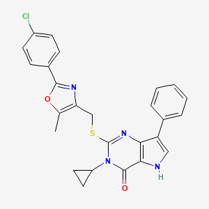 2-(((2-(4-chlorophenyl)-5-methyloxazol-4-yl)methyl)thio)-3-cyclopropyl-7-phenyl-3H-pyrrolo[3,2-d]pyrimidin-4(5H)-one