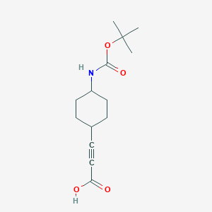 3-[4-[(2-Methylpropan-2-yl)oxycarbonylamino]cyclohexyl]prop-2-ynoic acid