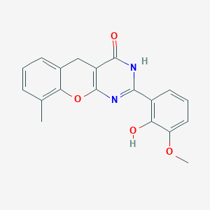 molecular formula C19H16N2O4 B2368190 2-(2-hydroxy-3-methoxyphenyl)-9-methyl-3H-chromeno[2,3-d]pyrimidin-4(5H)-one CAS No. 931713-67-6