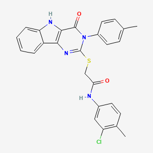 N-(3-chloro-4-methylphenyl)-2-((4-oxo-3-(p-tolyl)-4,5-dihydro-3H-pyrimido[5,4-b]indol-2-yl)thio)acetamide
