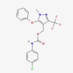 [1-methyl-5-phenoxy-3-(trifluoromethyl)-1H-pyrazol-4-yl]methyl N-(4-chlorophenyl)carbamate