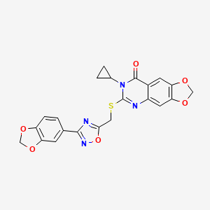 N-{2-[3-(3,4-difluorophenyl)-1,2,4-oxadiazol-5-yl]-3-thienyl}-2-(4-fluorophenyl)acetamide