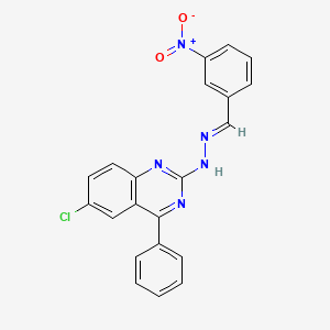 (E)-6-chloro-2-(2-(3-nitrobenzylidene)hydrazinyl)-4-phenylquinazoline