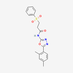 molecular formula C19H19N3O4S B2368204 3-(benzenesulfonyl)-N-[5-(2,4-dimethylphenyl)-1,3,4-oxadiazol-2-yl]propanamide CAS No. 891116-21-5