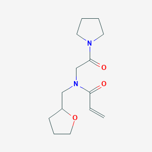 molecular formula C14H22N2O3 B2368206 N-(oxolan-2-ylmethyl)-N-(2-oxo-2-pyrrolidin-1-ylethyl)prop-2-enamide CAS No. 2189710-82-3