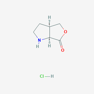 molecular formula C6H10ClNO2 B2368212 (3Ar,6aS)-1,2,3,3a,4,6a-hexahydrofuro[3,4-b]pyrrol-6-one;hydrochloride CAS No. 2402789-89-1