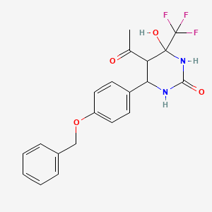 5-acetyl-6-(4-(benzyloxy)phenyl)-4-hydroxy-4-(trifluoromethyl)tetrahydropyrimidin-2(1H)-one