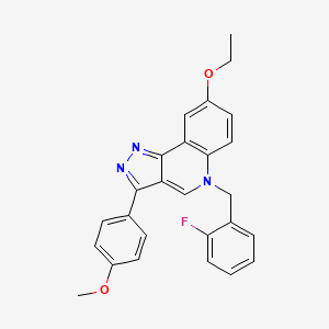 molecular formula C26H22FN3O2 B2368217 8-ethoxy-5-(2-fluorobenzyl)-3-(4-methoxyphenyl)-5H-pyrazolo[4,3-c]quinoline CAS No. 866810-95-9