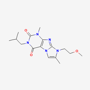 molecular formula C16H23N5O3 B2368223 3-异丁基-8-(2-甲氧基乙基)-1,7-二甲基-1H-咪唑并[2,1-f]嘌呤-2,4(3H,8H)-二酮 CAS No. 887464-87-1