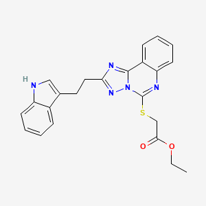 ethyl 2-[[2-[2-(1H-indol-3-yl)ethyl]-[1,2,4]triazolo[1,5-c]quinazolin-5-yl]sulfanyl]acetate