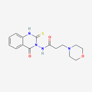 molecular formula C15H18N4O3S B2368253 3-morpholin-4-yl-N-(4-oxo-2-sulfanylidene-1H-quinazolin-3-yl)propanamide CAS No. 422275-76-1