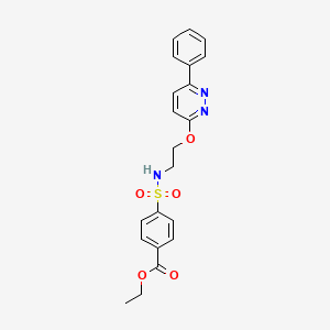 molecular formula C21H21N3O5S B2368257 4-(N-(2-((6-フェニルピリダジン-3-イル)オキシ)エチル)スルファモイル)安息香酸エチル CAS No. 920192-99-0