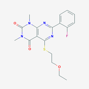 5-(2-Ethoxyethylsulfanyl)-7-(2-fluorophenyl)-1,3-dimethylpyrimido[4,5-d]pyrimidine-2,4-dione