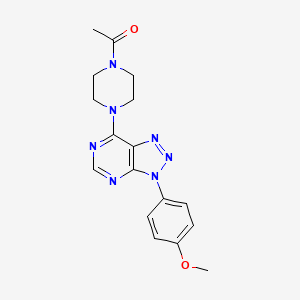 molecular formula C17H19N7O2 B2368263 1-(4-(3-(4-methoxyphenyl)-3H-[1,2,3]triazolo[4,5-d]pyrimidin-7-yl)piperazin-1-yl)ethanone CAS No. 920412-14-2