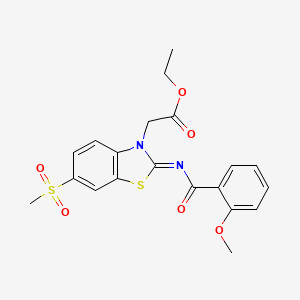 (Z)-ethyl 2-(2-((2-methoxybenzoyl)imino)-6-(methylsulfonyl)benzo[d]thiazol-3(2H)-yl)acetate