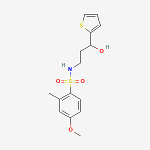 N-(3-hydroxy-3-(thiophen-2-yl)propyl)-4-methoxy-2-methylbenzenesulfonamide
